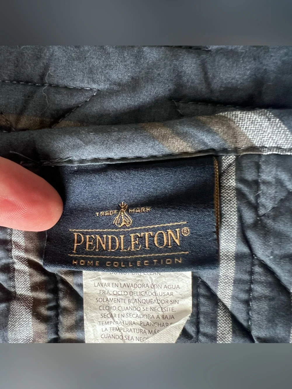 Pendleton Navy and White Striped quilt Set